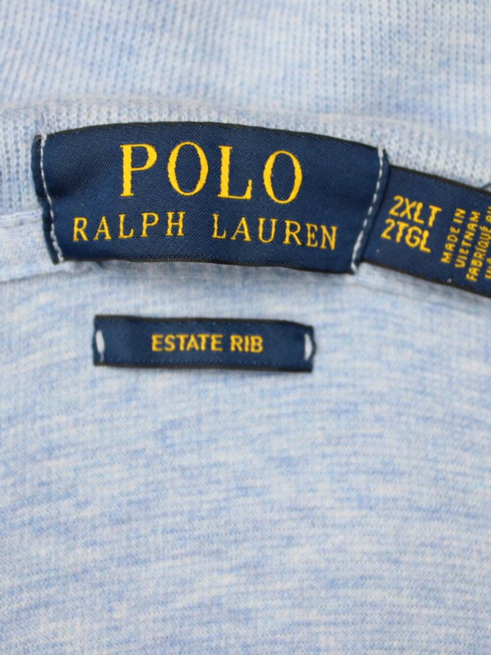 POLO Ralph Lauren Sweatshirt NWT Mens 2XLT Blue Estate Rib Flesh Pony 1/4 Zip - Picture 8 of 14